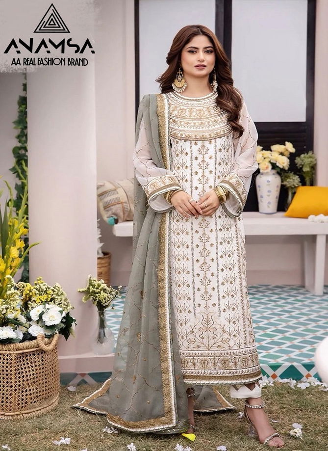 Anamsa 503 Embroidered Georgette Pakistani Suits Wholesale Shop In Surat
